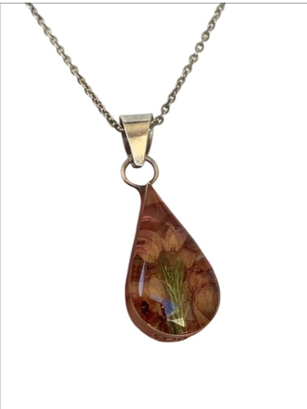 Sterling Silver 0.75” Teardrop pendant necklace